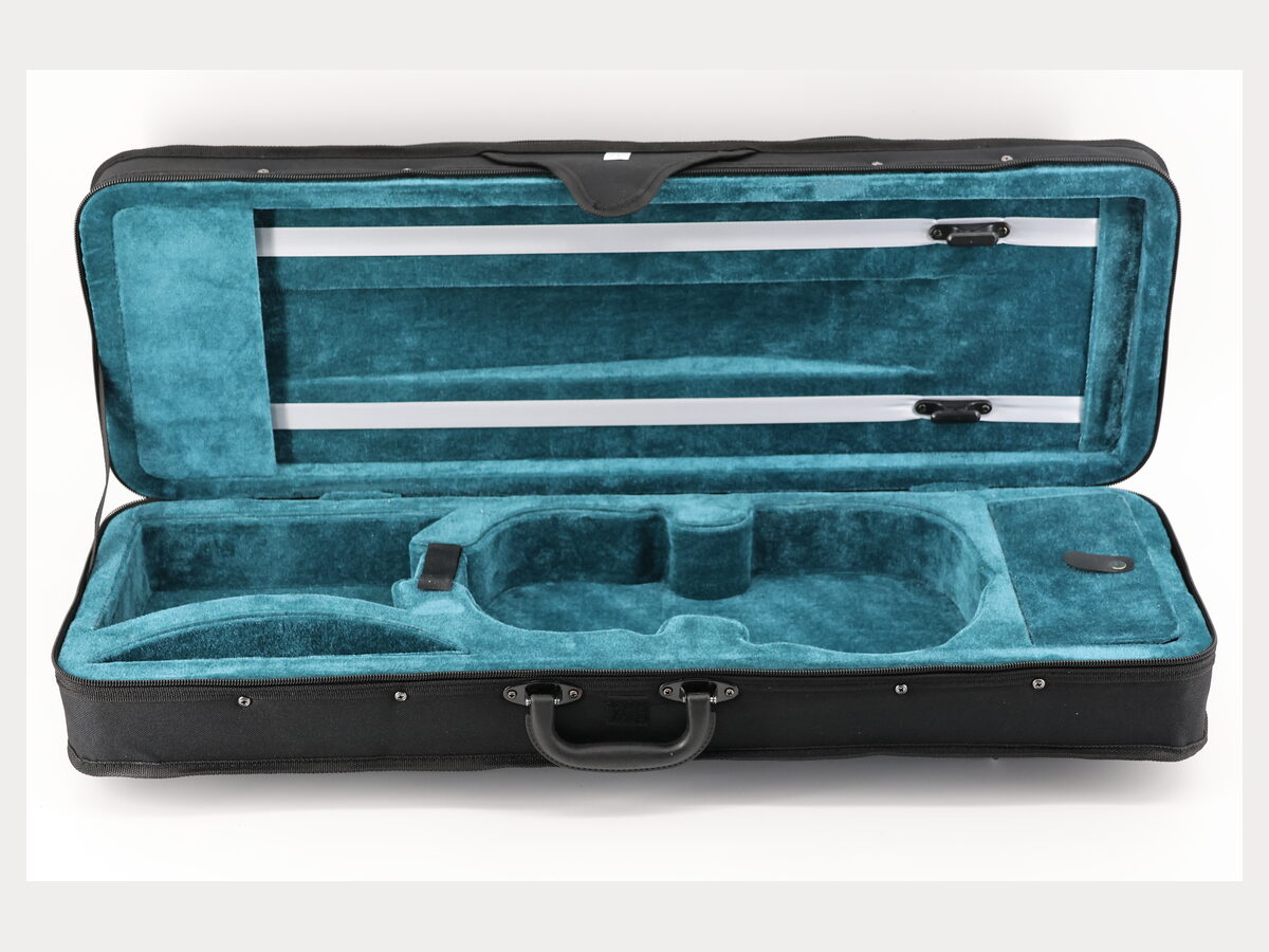 VC-101 student foam oblong violin case with teal plush interior
